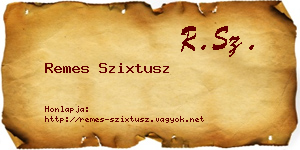 Remes Szixtusz névjegykártya
